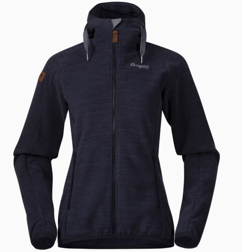 Hareid Fleece Jakki Navy Meleraður, Kvinnur