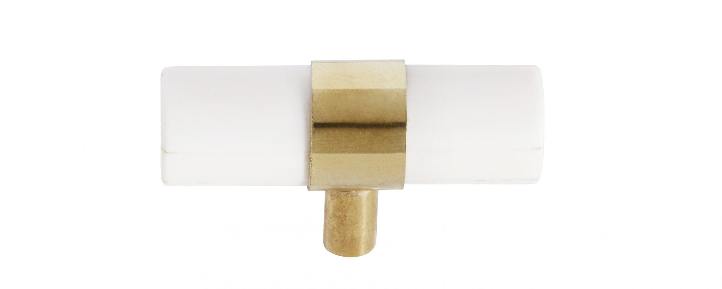 Knagi White Bone/Brass – L:5Cm Hvítur