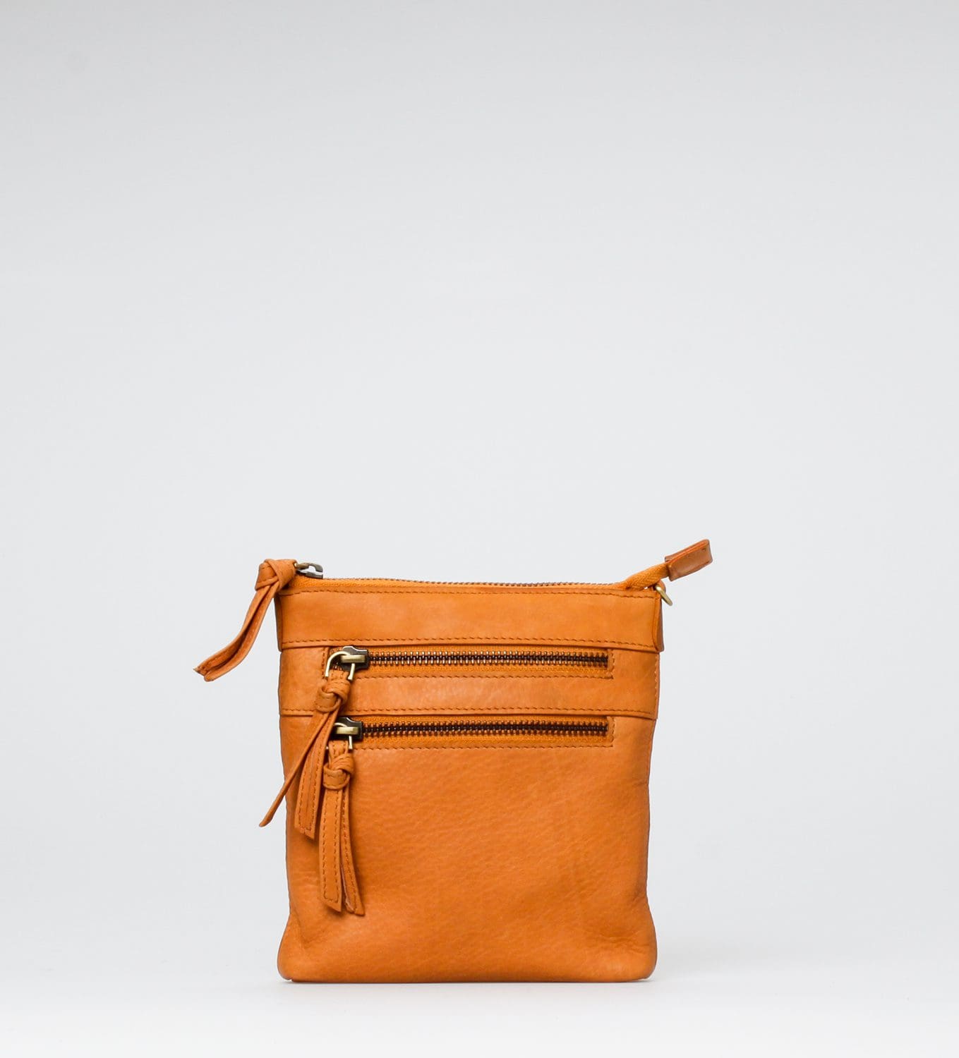 Rosa Crossbody Small W/2 Zip Cognac