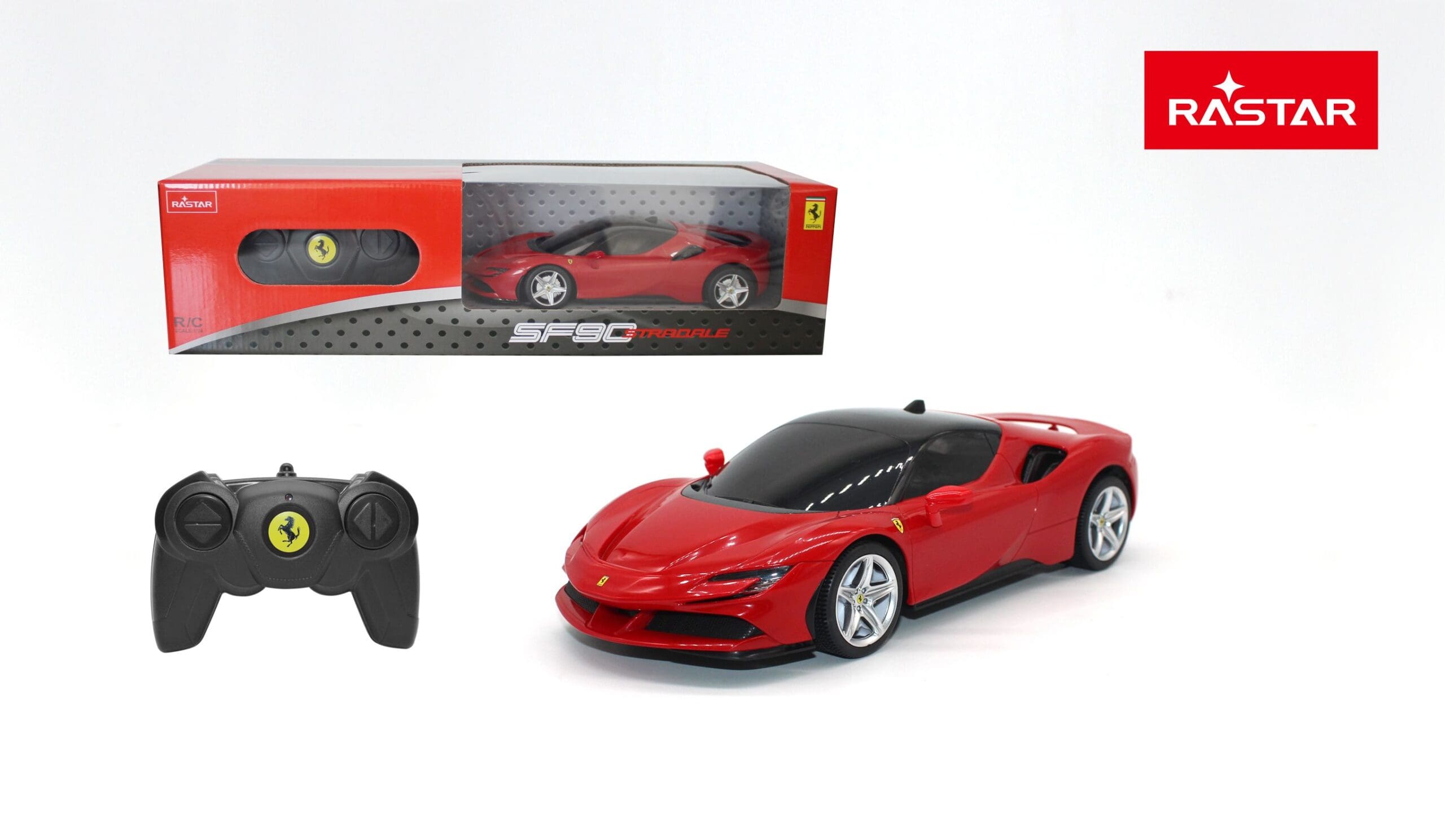 Fjarstýrdur 1:24 Ferrari Sf90 Stradale +6Ár Reyður