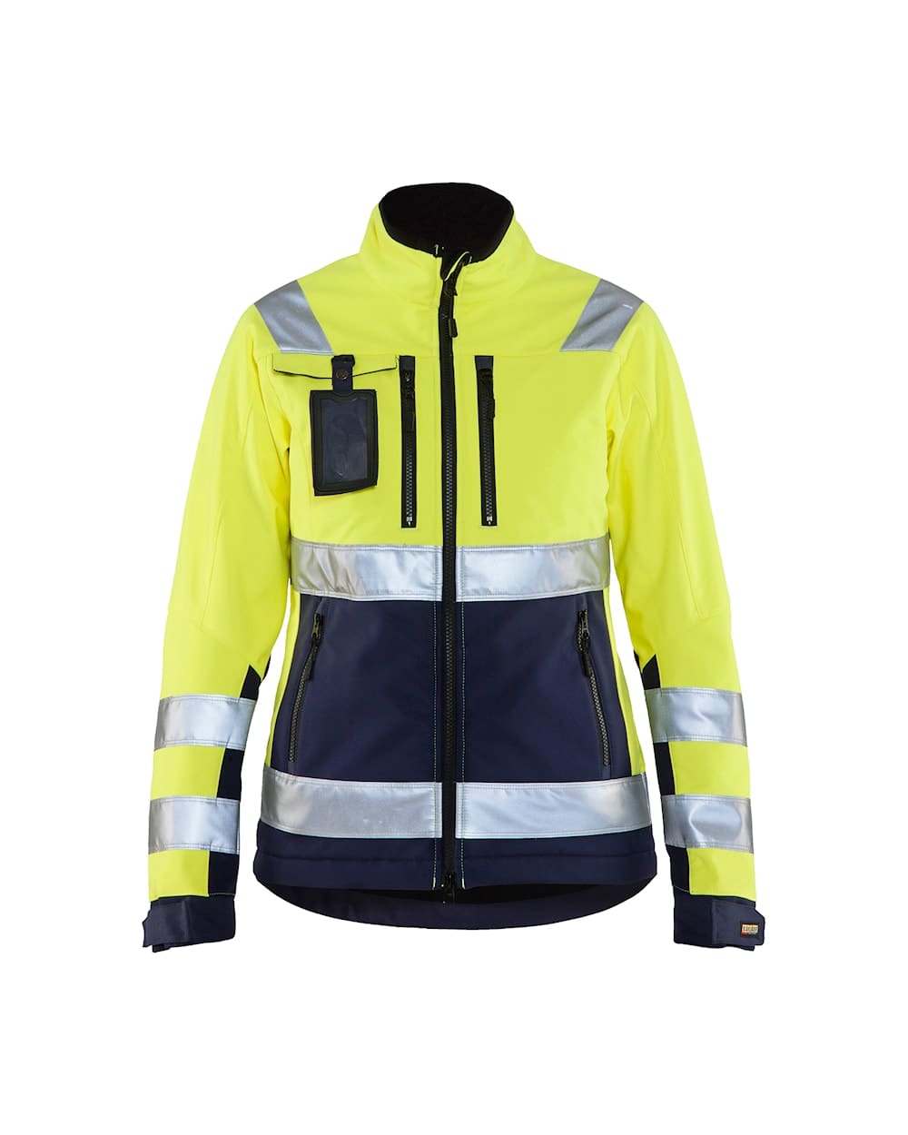 High Vis Softshelljakki Til Kvinnur Gulur/Marinebláur