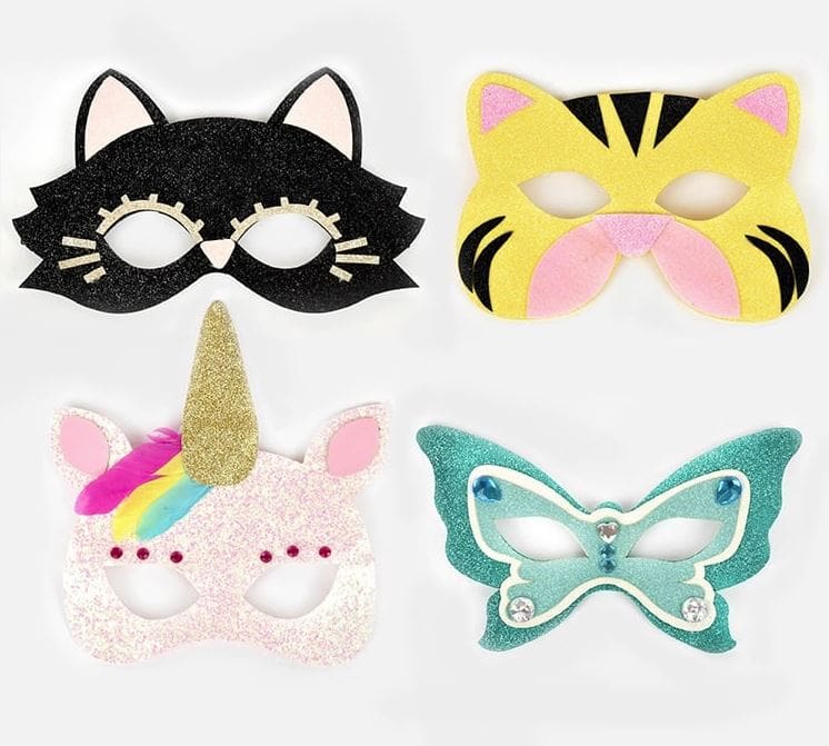 Animal Glitter Maska 4Ass 18Cm