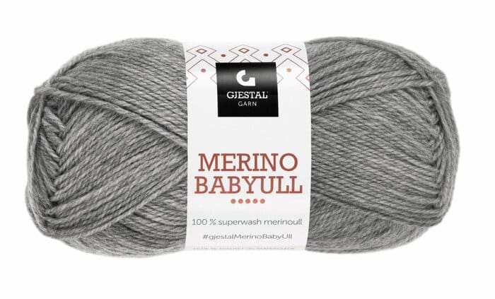 Merino Babyull – Grå Meleret 828