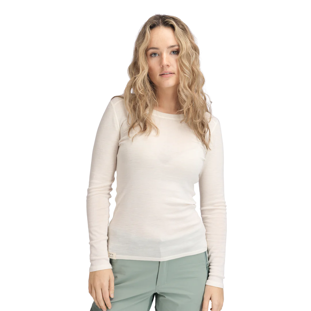 Frost Rib W Merino Long Sleeve Blusa V/Longum Ermum, Til Kvinnur