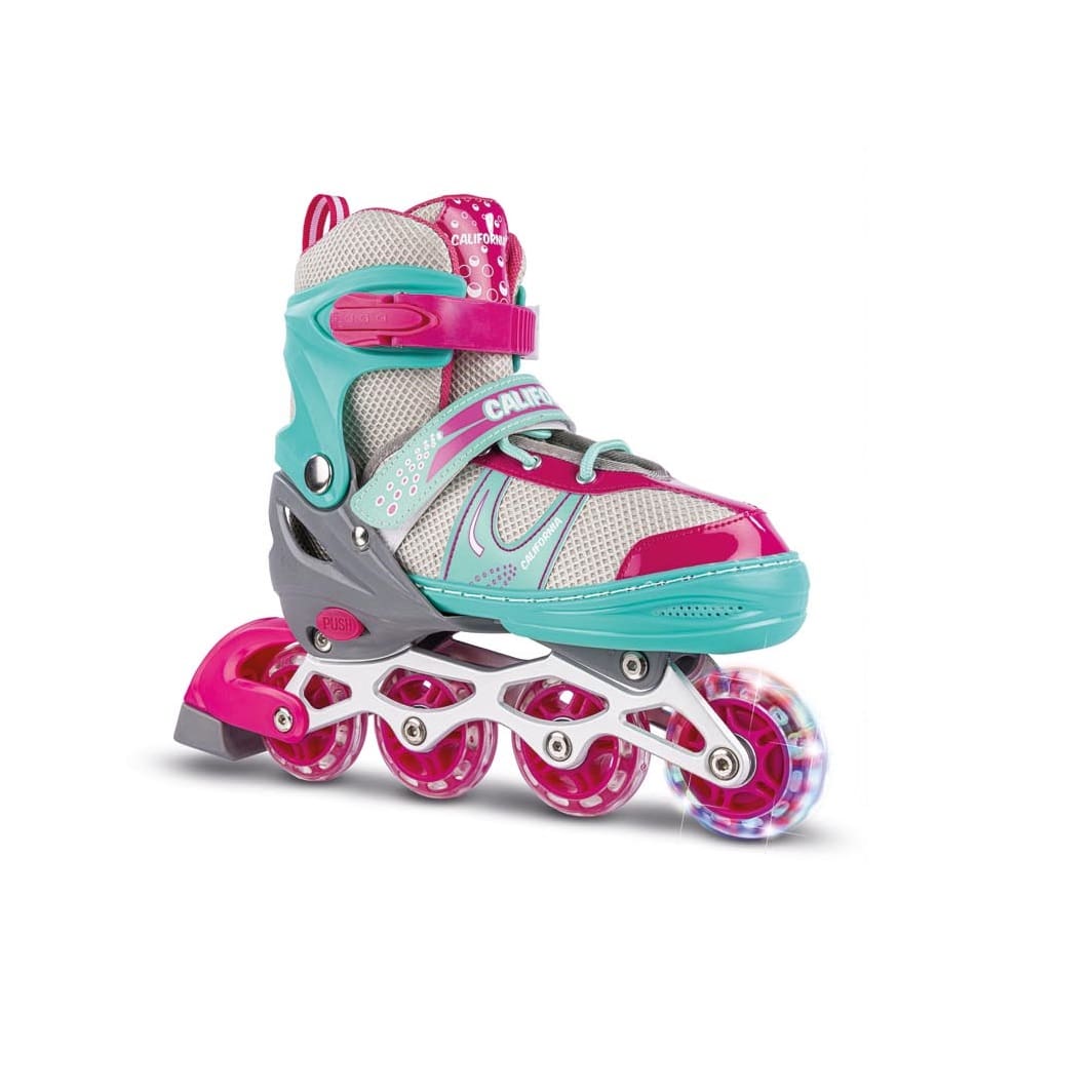 California Inline Rulliskoytur V/Ljós Pink/Grønar