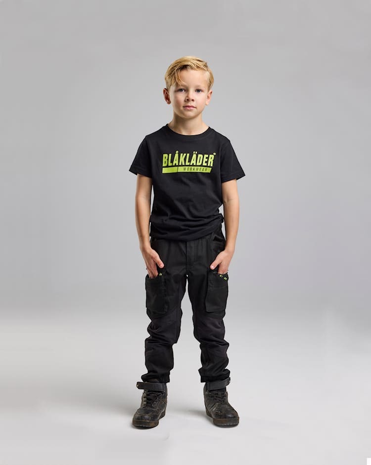T-Shirt Til Børn – Svørt/High Vis Gul