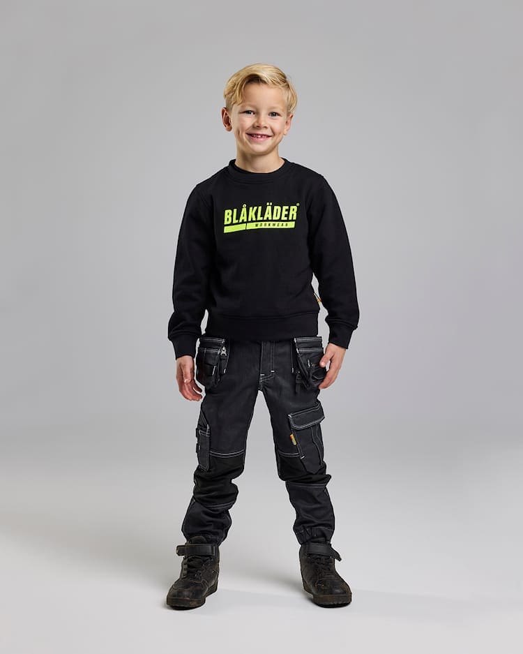 Sweatshirt Til Børn – Svørt/High Vis Gul