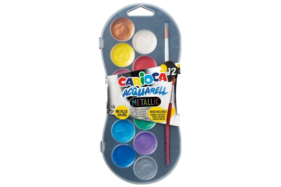 Carioca Metallic Vatnmáling, 12 Litir