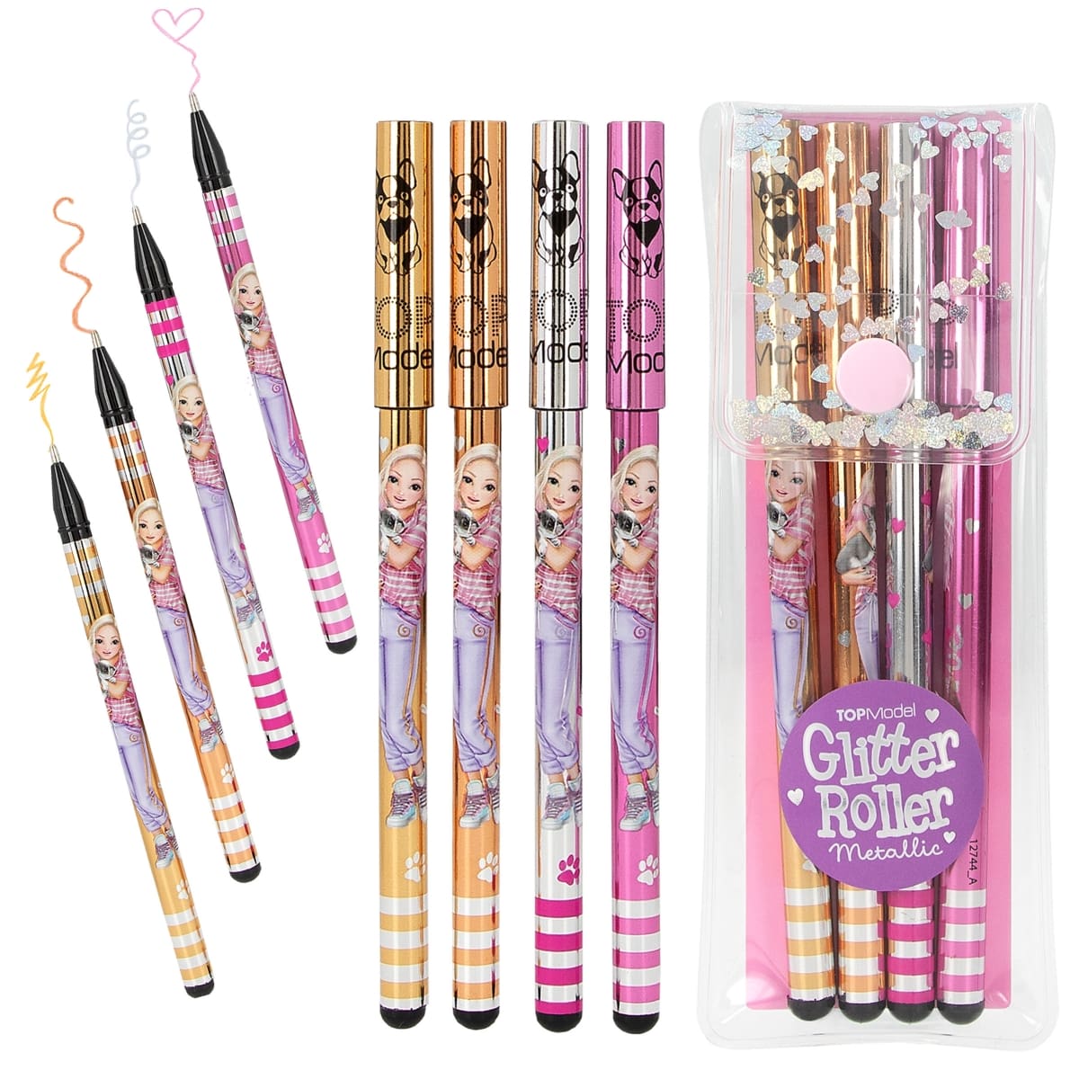 Topmodel Glitter Gelpensæt, Metallic