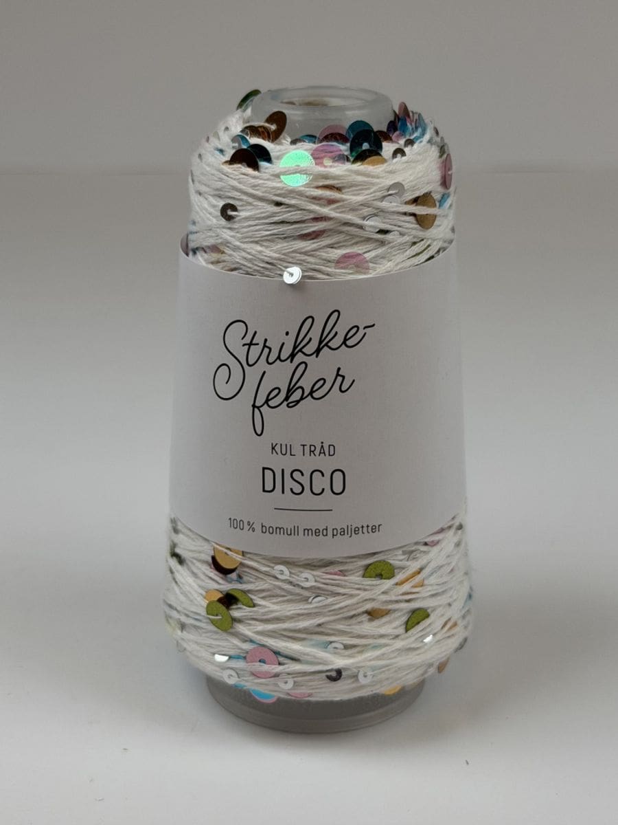 Disco #72 Hvid Med Flerfarvede Pailletter