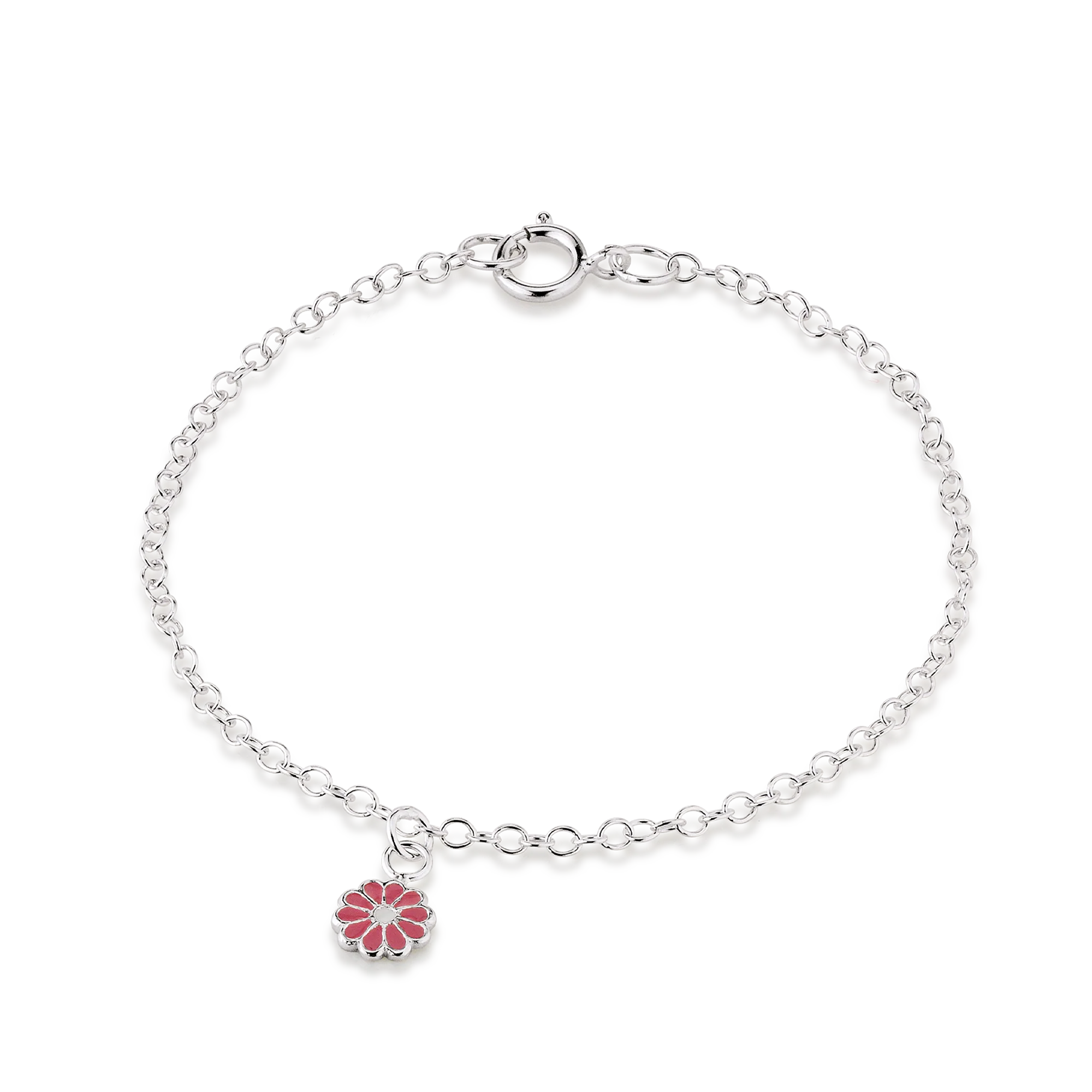 Armband V/Blómu, Til Børn, 16Cm, Ljósareytt, Sterling Silvur