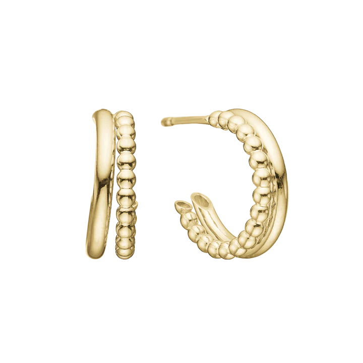 Hálvcreol, Gyltir Oyraringar Ø14Mm, Sterling Silvur
