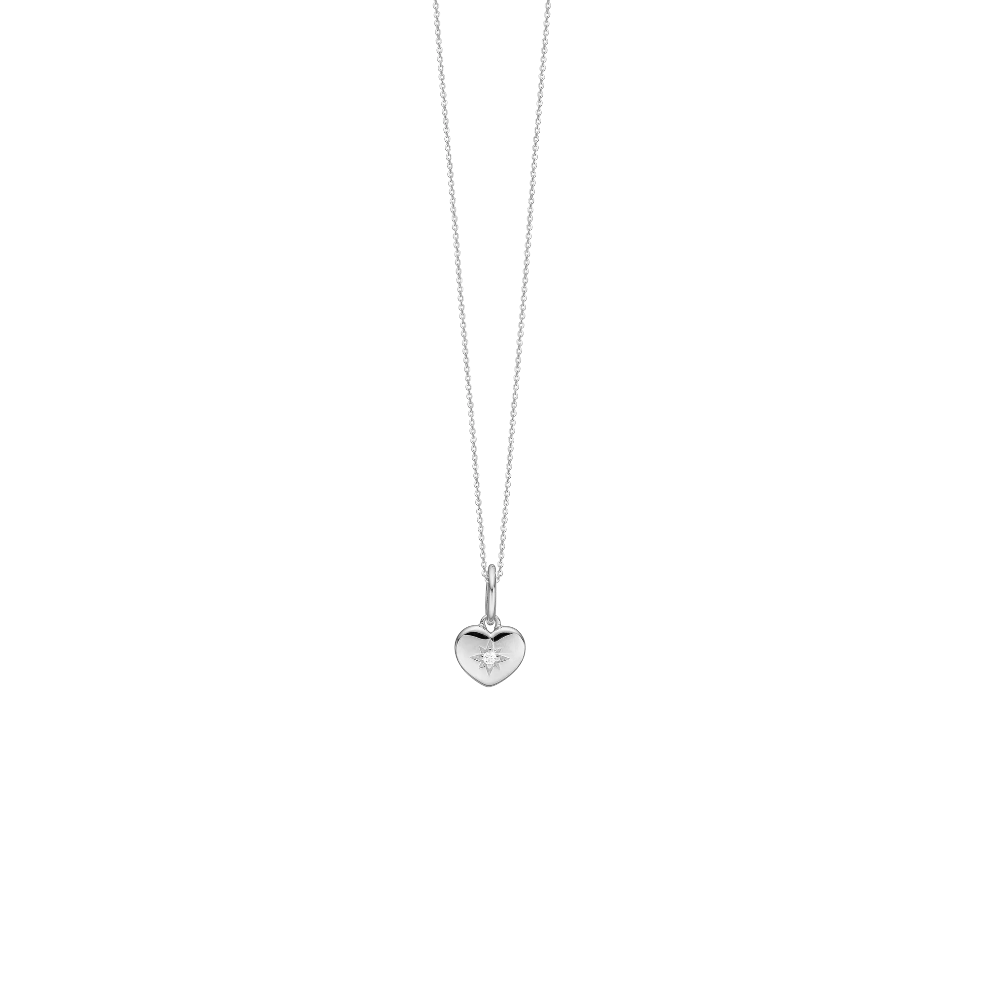 Stjerneskud Hálsketa Til Børn, 38Cm, Sterling Silvur