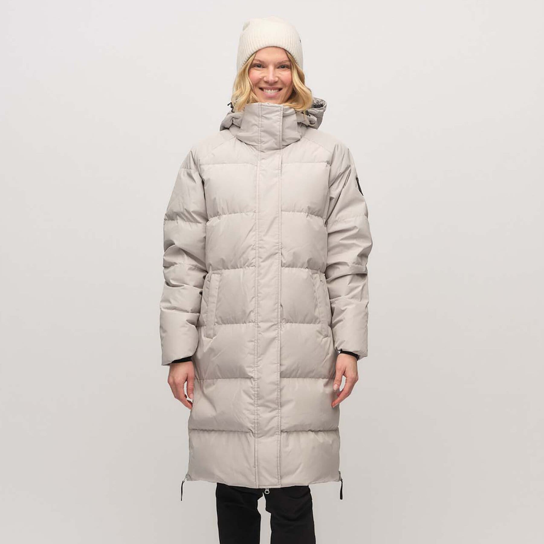 W Haugland Dúnfrakki Vapor Blue Ljósagráur