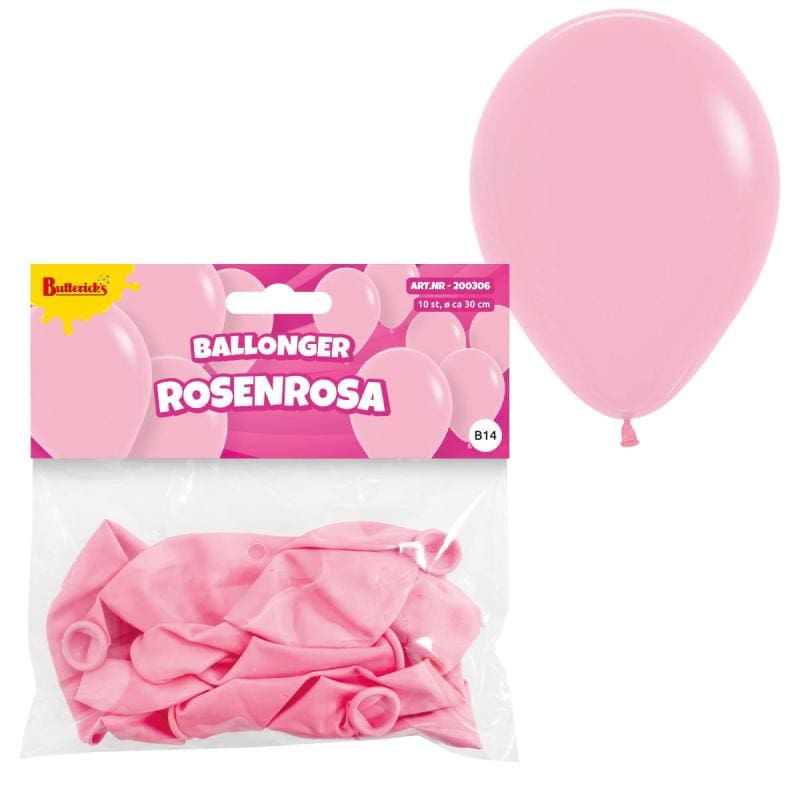 Ballónir Rosa 30Cm, 10 Stk